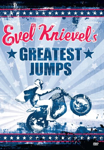 DVD cover for "Evel Knievel's Greatest Jumps" featuring a motorcyclist.