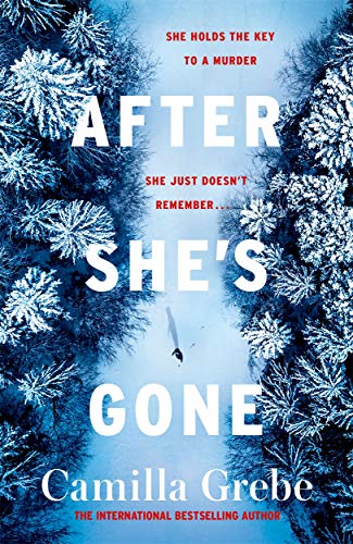 Book cover: "After She's Gone" with snowy branches and a lone figure.