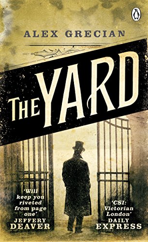 Book cover: man in coat looking at gates, title "The Yard".