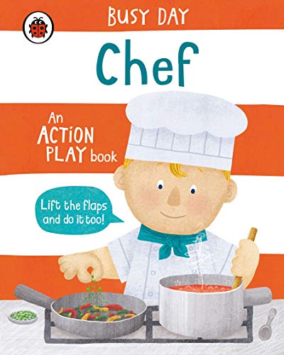 "Children's cookbook cover featuring a cartoon chef cooking on a stovetop."