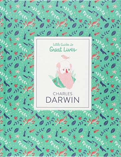 Book cover featuring a pink illustration of Charles Darwin amid teal foliage.
