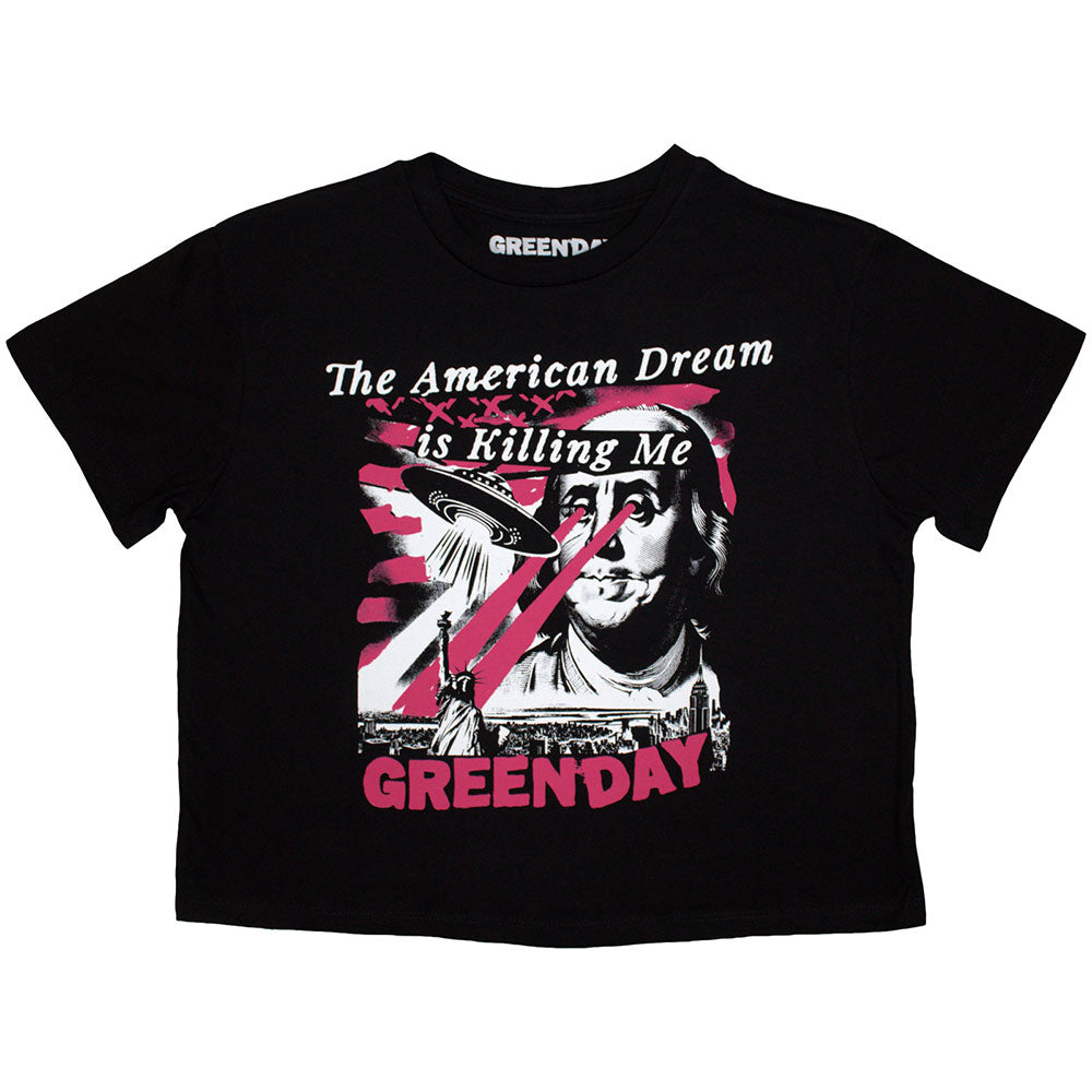 Green Day band-themed cropped t-shirt, size X-Large, with "American Dream" design.