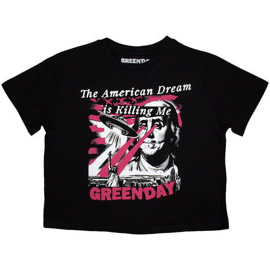 Green Day band-themed cropped t-shirt, size X-Large, with "American Dream" design.