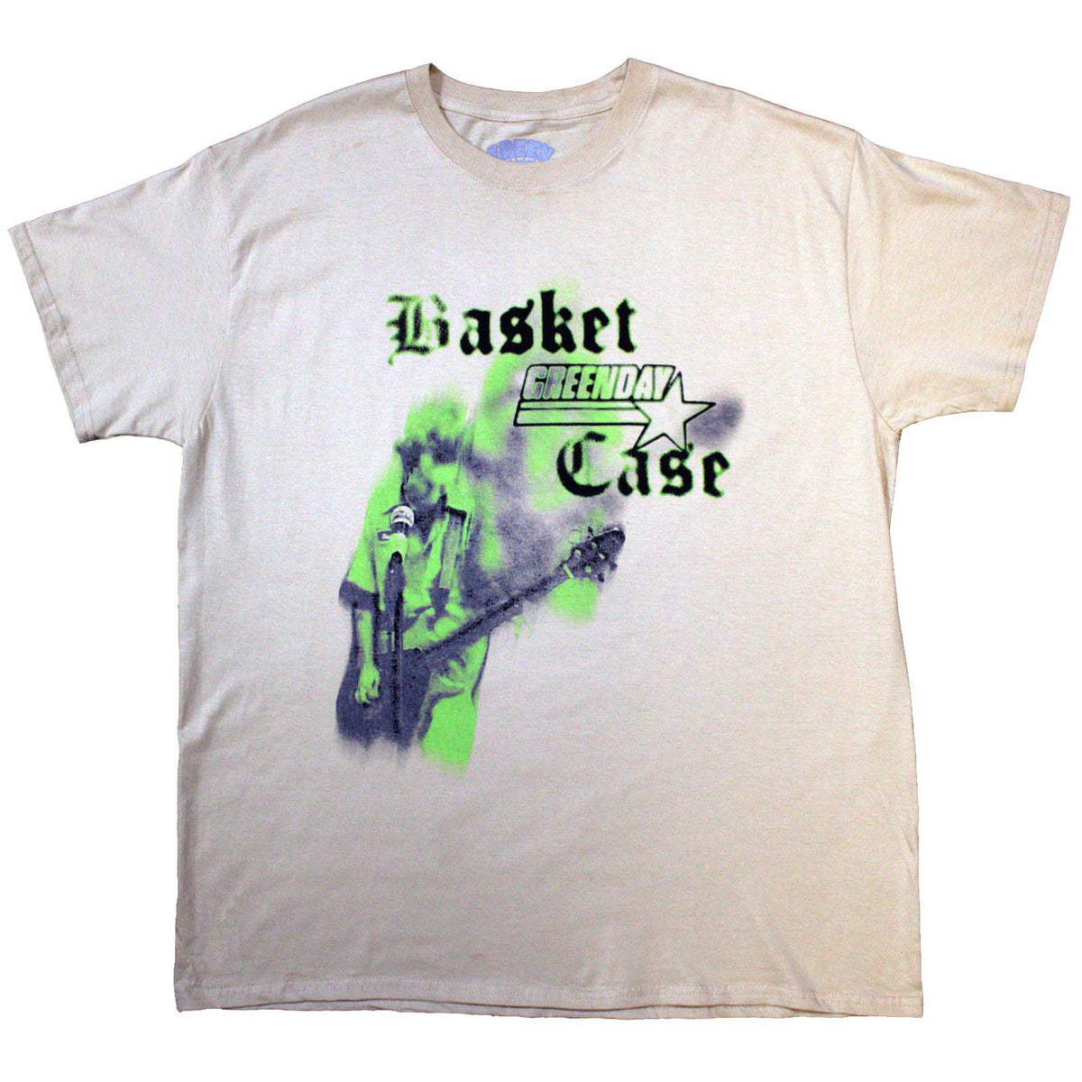 Black unisex t-shirt featuring a graphic of Billie Joe Armstrong with a mic stand.