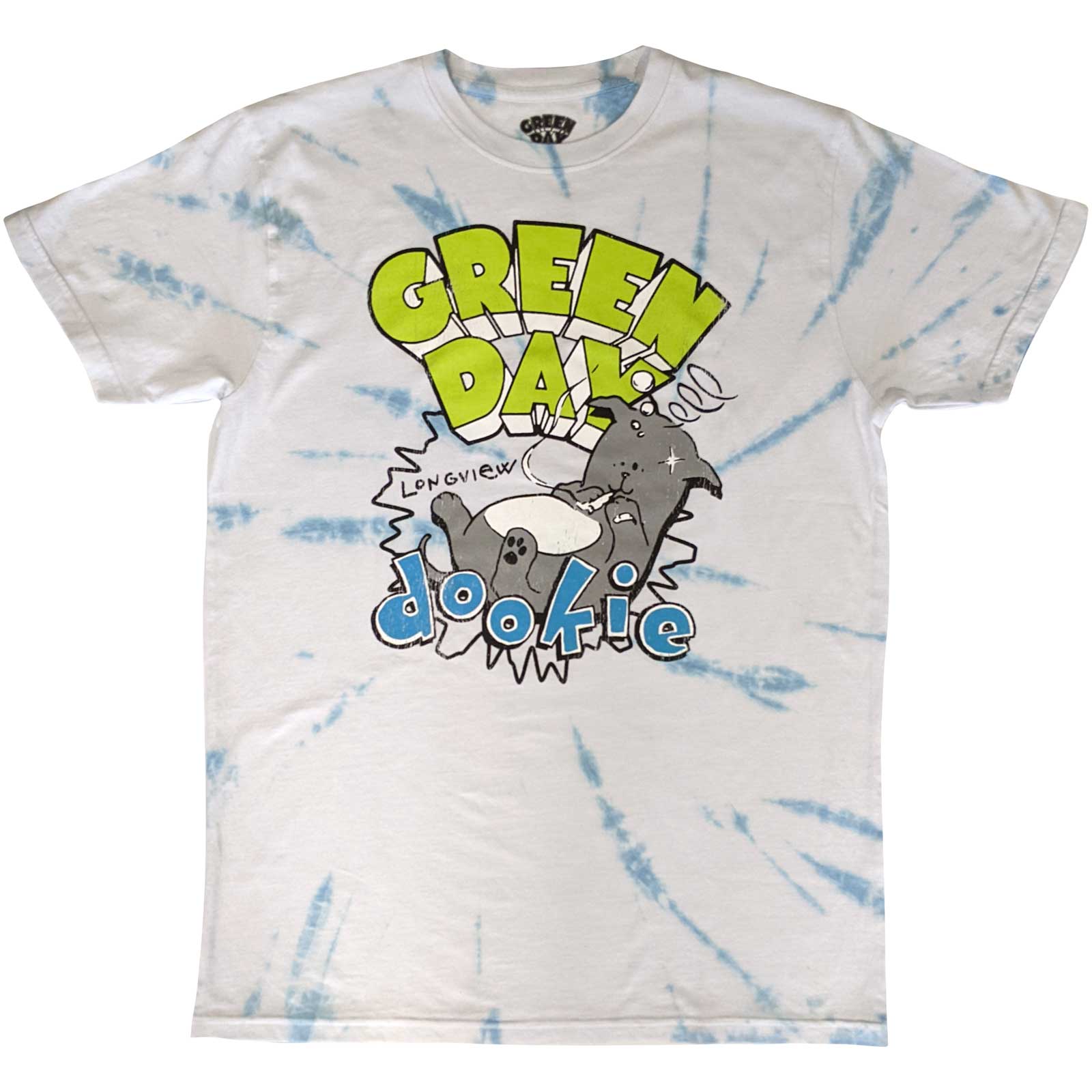 Green Day Dookie album-themed t-shirt, washed effect, size X-Large.