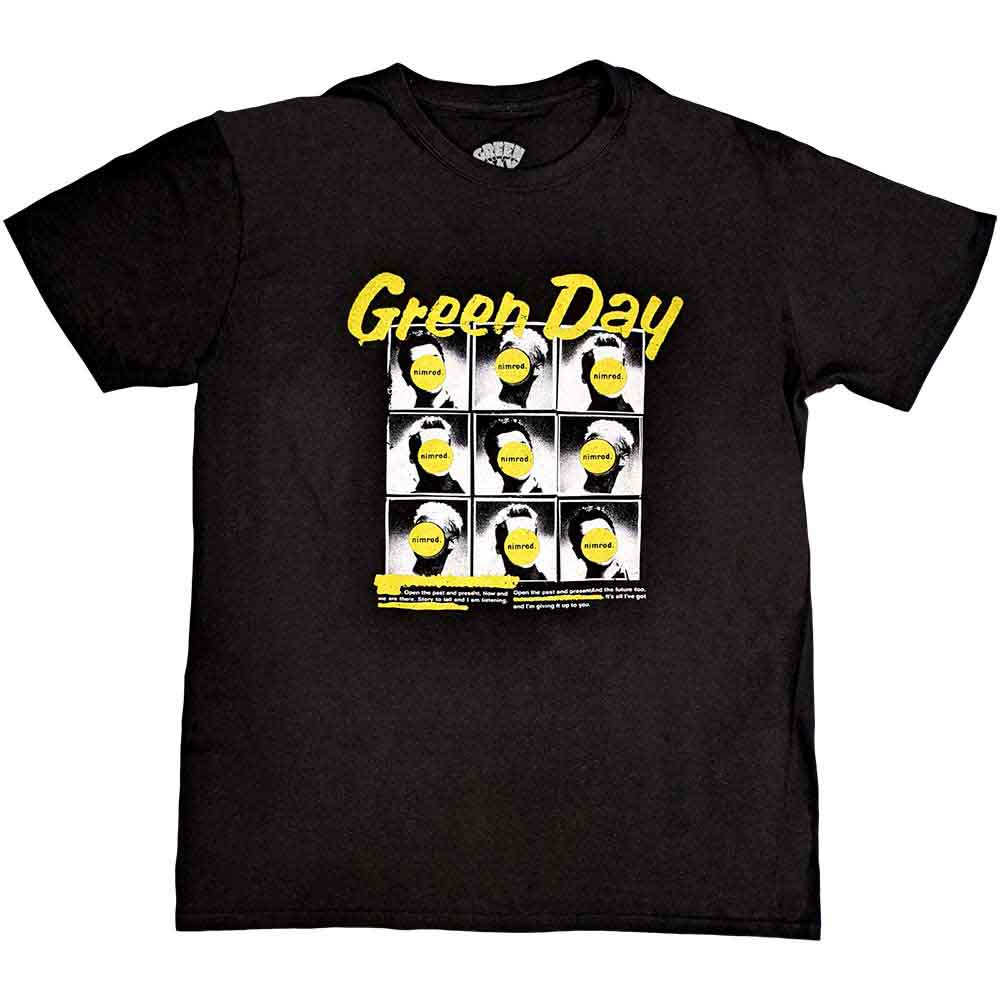 Green Day Nimrod album art on a black unisex t-shirt, size X-Large.
