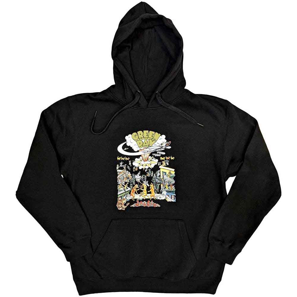 Black unisex pullover hoodie featuring a Green Day 1994 tour graphic on the front.