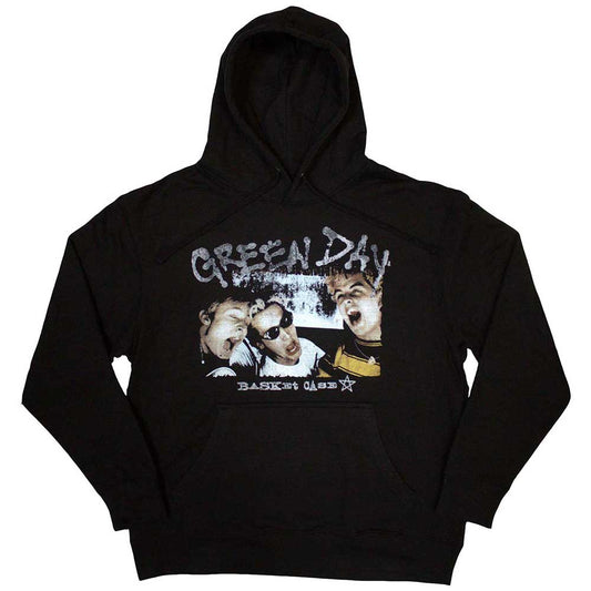 Green Day “Basket Case” logo on a medium-sized, unisex pullover hoodie.