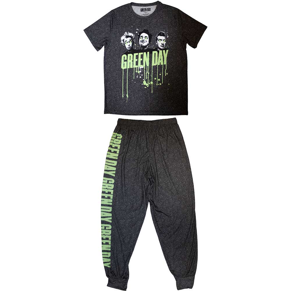Green Day branded pyjamas, drippy graphic, unisex, size X-Large.