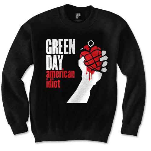 Green sweatshirt with American Idiot album art, size small.