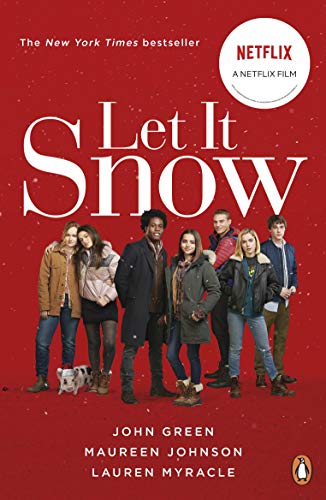 Book cover for "Let It Snow" featuring a group of young people.