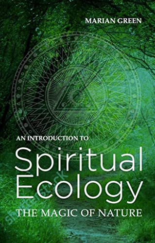 Book cover with a forest path background, a circular geometric design, and white text.