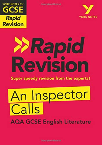 Red book cover with "Rapid Revision" and "An Inspector Calls" in black and yellow text.