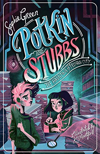 Book cover: two young women with a lantern and magnifying glass.