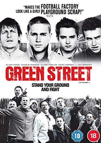 "Green Street" DVD cover featuring black-and-white images of actors and a red title.
