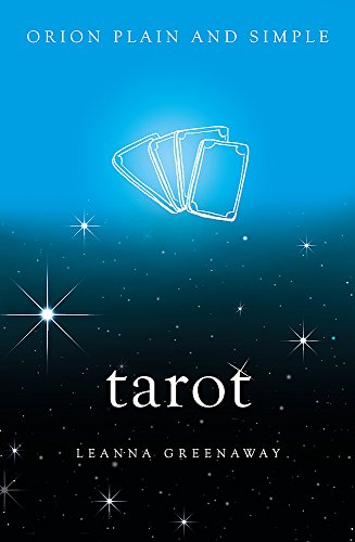Book cover for "Tarot, Orion Plain and Simple" with tarot card outline.