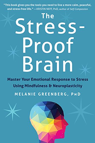 Book cover: "The Stress-Proof Brain" with a colorful brain silhouette.
