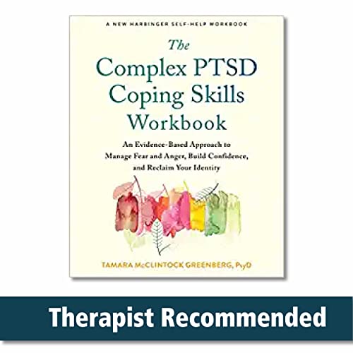 Book cover for The Complex PTSD Coping Skills Workbook with abstract watercolor leaf illustrations.