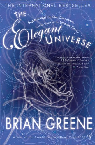 Book cover for "The Elegant Universe" with swirling blue and white design.