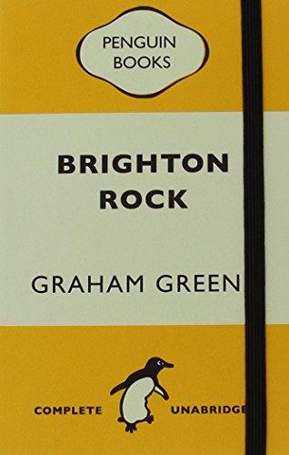 A notebook with a penguin cover design and Brighton Rock title on the front.