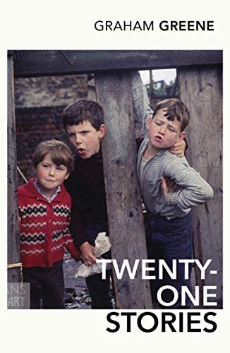 Book cover: "Twenty-One Stories" by Graham Greene, featuring three boys.