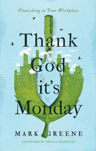 Book cover with green foliage, a trowel, and city skyline illustration.