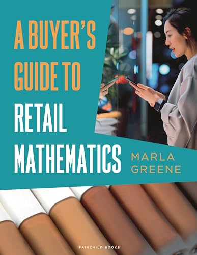 Book cover for “A Buyer’s Guide to Retail Mathematics” with a woman using a tablet.