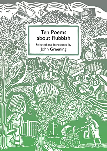Green book cover with linocut illustration of people and waste.