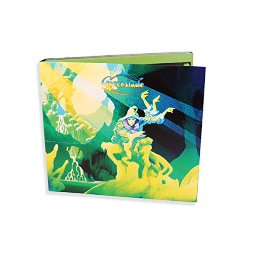 Greenslade album cover: abstract green and yellow illustration of figures.