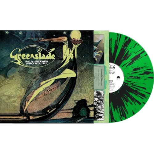 Greenslade "Live In Stockholm" vinyl record with green and black swirl pattern.