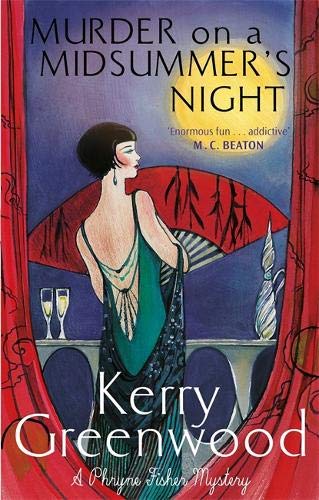 Book cover depicting a flapper with a fan under a yellow moon.