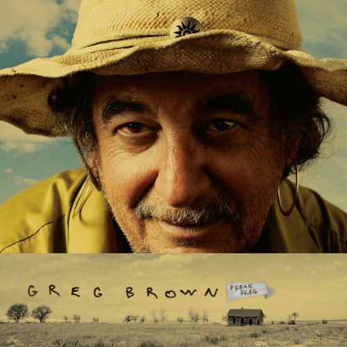 Greg Brown album cover: close-up portrait with landscape below.