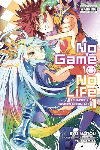 “No Game No Life” manga volume 1 cover with two anime characters.