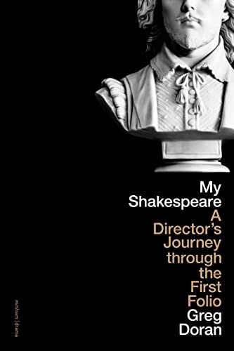 Book cover featuring a white bust of Shakespeare against a black background with text.
