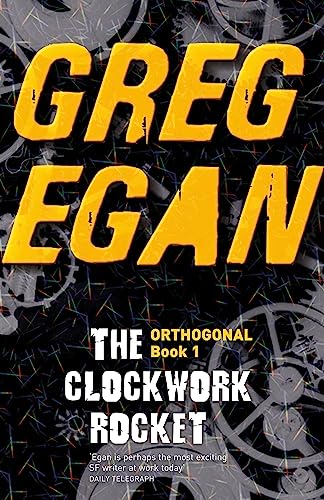 Book cover with large yellow text, gears, and a shadowed face.