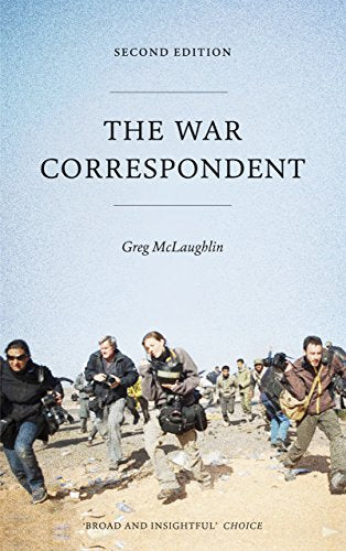 Book cover: “The War Correspondent” depicts journalists in a desert landscape.