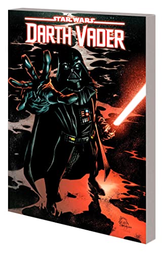 Darth Vader comic book cover with red lightsaber and dark background.
