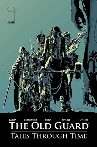 Comic book cover featuring diverse warriors with historical and modern weaponry.