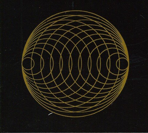 Gold wireframe sphere on a black background, with intersecting circular lines.