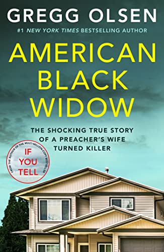 Book cover: "American Black Widow" with a house and stormy sky.