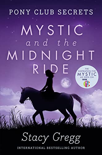 Book cover: Silhouette of rider on horse against a purple, starry sky.