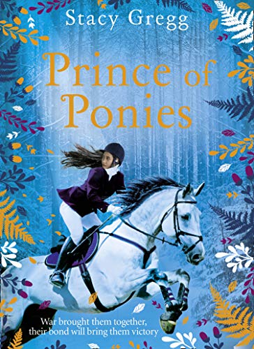 Book cover: girl on a white horse in a forest setting.