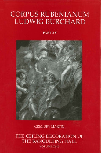 Red book cover featuring a detailed painting of figures and architecture.