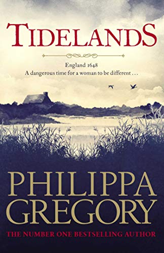 Book cover for “Tidelands” by Philippa Gregory with a coastal landscape.