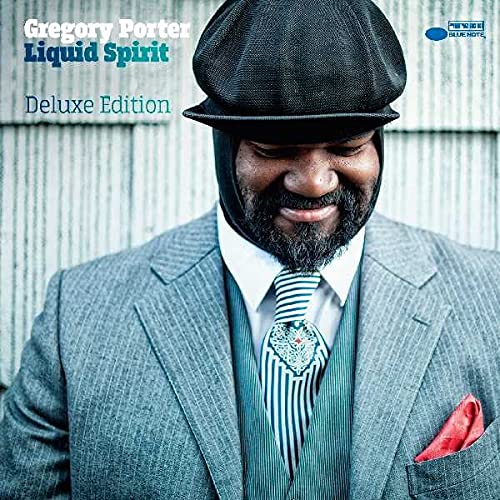Gregory Porter in cap and suit, album cover for “Liquid Spirit.”