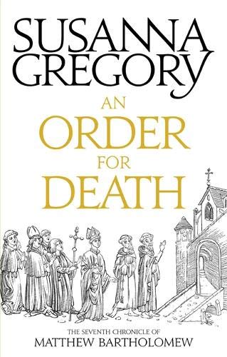Book cover featuring a line drawing of medieval figures outside a stone church.