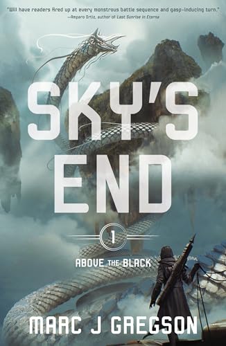 Book cover: a cloaked figure with a dragon in a cloudy sky.