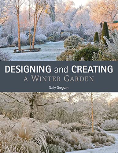 Book cover with a snowy garden scene and title: "Designing and Creating a Winter Garden".