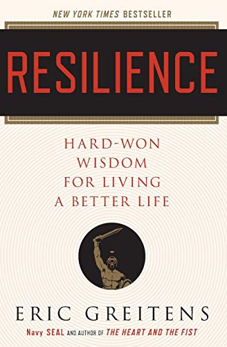 Book cover: "Resilience" by Eric Greitens, featuring a warrior illustration.