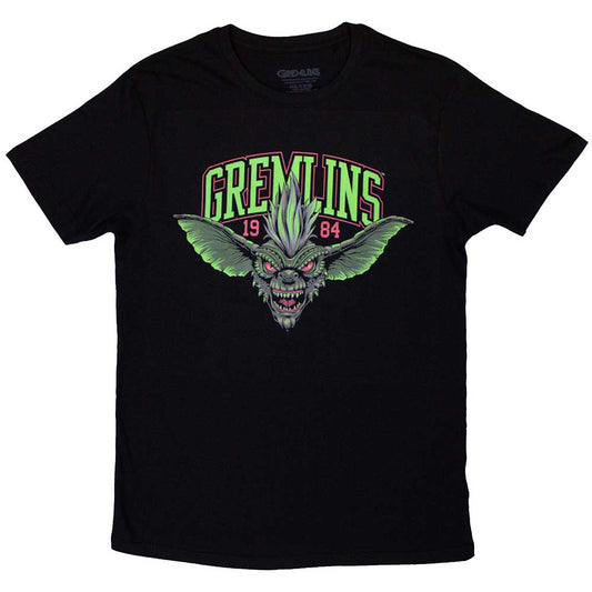 Green Gremlins logo featuring Stripe from the 1984 movie on a small t-shirt.